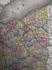 Ohio state Erie Canal profile 1855 Cowperthwait hand colored map