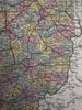 Ohio state Erie Canal profile 1855 Cowperthwait hand colored map
