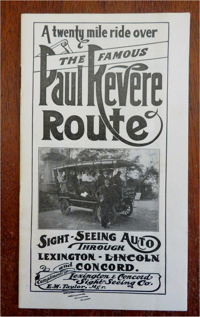 Paul Revere Route Lexington Concord Massachusetts 1906 sightseeing brochure