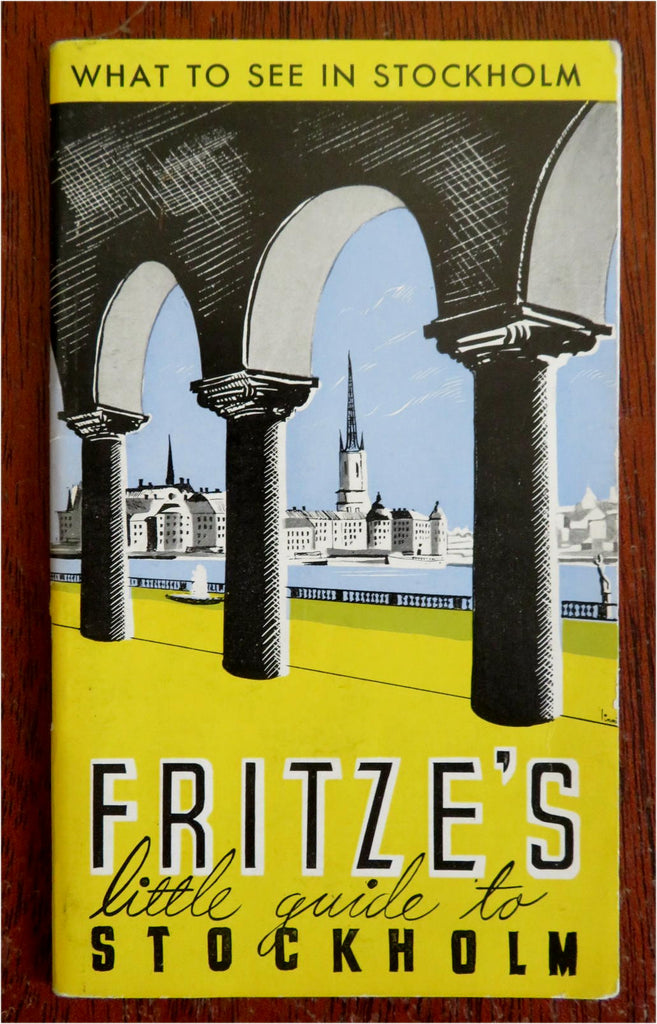 Stockholm Sweden Tourist Info 1937 Fritze pictorial travel booklet w/ city plan