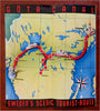 Gota Canal Sweden Gothenburg Stockholm 1936 art deco tourist cartoon map promo