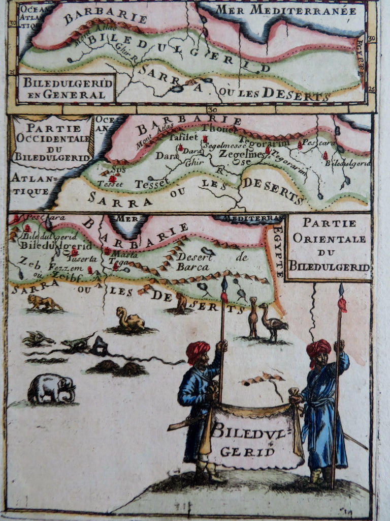 Biledulgerid North Africa Elephant Dragon Camel Lions Warriors 1683 Mallet print