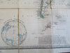World Map linen backed in case c. 1850 Wyld shows nautical tracks