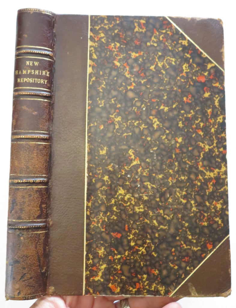 New Hampshire Repository Vols. 1 & 2 Education Religion 1846-47 leather book