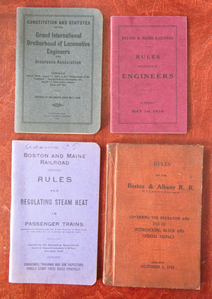 Railroad Operation Manuals Policy Handbooks 1906-1912 Lot x 4 B & M Albany Ohio