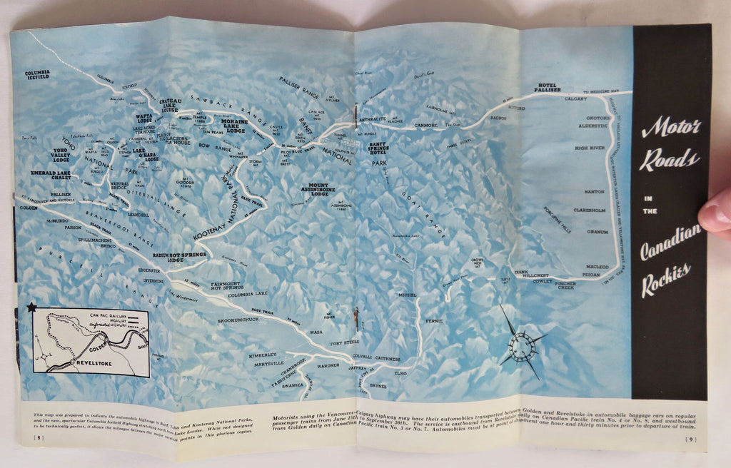 Canadian Rockies & British Columbia Tourist 1939 Auto travel pamphlet w/ maps