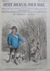 Nadar French Artist c. 1880's Petit Journal Pour Rire hand color covers Lot x 4