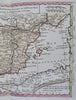 Kingdom of Spain & Portugal Madrid Lisbon Gibraltar 1761 rare Delisle Buache map
