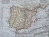 Kingdom of Spain & Portugal Madrid Lisbon Gibraltar 1761 rare Delisle Buache map