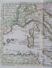Italian States Piedmont Savoy Naples Papal States 1761 rare Delisle Buache map