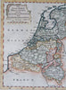 Seven United Provinces Netherlands Belgium Luxembourg 1756 Jefferys engraved map