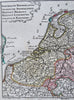 United Provinces Netherlands Brabant Luxembourg Flanders c. 1750 Lotter map