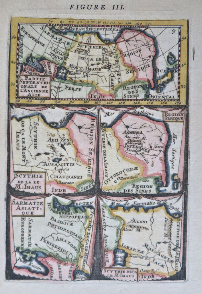 Ancient Asia Scythia Sarmatia Black Sea Caspian Sea Aral Sea 1683 Mallet map