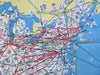 American Airlines Cartoon Pictorial map c. 1950-60 United States & Mexico Routes