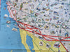 American Airlines Cartoon Pictorial map c. 1950-60 United States & Mexico Routes
