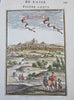 Isfahan Safavid Empire Iran Persia 1683 Mallet birds-eye city view hand color