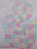 Michigan Detroit Flint County Map Railroads 1856 Morse Cerographic miniature map