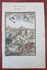 Beijing Peking Cambulac Qing China 1683 Mallet bird's eye view hand color print