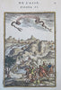 Beijing Peking Cambulac Qing China 1683 Mallet bird's eye view hand color print
