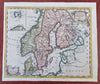Scandinavia Sweden Denmark Norway Finland c. 1755 decorative Jefferys map