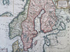 Scandinavia Sweden Denmark Norway Finland c. 1755 decorative Jefferys map