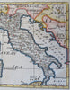 Italy By Itself lovely scarce 1749 Senex hand color engraved map