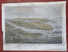 New York City Lower Manhattan Bird's Eye View Hoboken 1868 engraved print