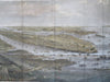 New York City Lower Manhattan Bird's Eye View Hoboken 1868 engraved print