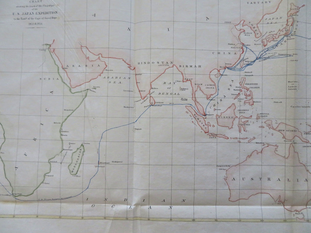 Perry Expedition U.S. Japan Expedition Cape of Good Hope 1855 engraved map