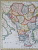 Ottoman Empire Kingdom of Hungary Serbia Greece Albania c. 1780 hand color map