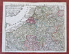 Belgium Holland Luxembourg Netherlands Flanders Brabant c.1760 Lotter Lobeck map