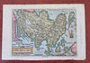 Asia Continent India Arabia China Japan c. 1655 Ortelius rare miniature map