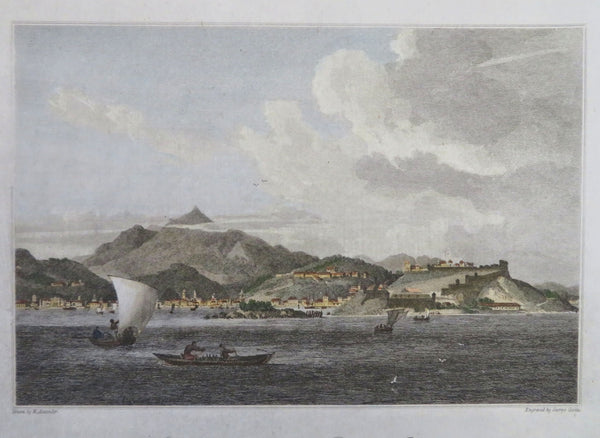 St. Sebastian Brazil Rio de Janeiro Harbor View c. 1813 Cooke engraved print