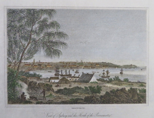 Sydney New South Wales Australia 1811 Cooke engraved harbor view sailing ships