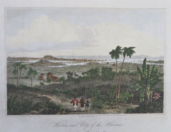 Cuba Havana 1812 Jesu del Monte City & Harbor by Cooke hand colored view print