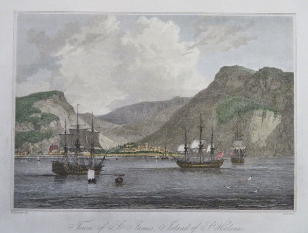 St. Helena island St. James 1813 City View Harbor Sailing Ships Cooke view print
