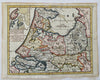 Holland Netherlands Amsterdam Low Countries 1748 Vaugondy nice hand colored map
