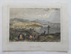 Barcelona Spain Travelers City View Harbor View 1847 Rouargue hand colored print