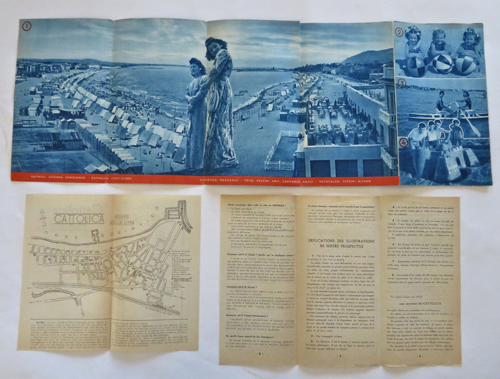 Cattolica Italy Adriatic Coast Beach Resort 1949 pictorial tourist brochure