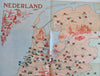 Netherlands Dutch Gastronomic Map Restaurants food wine c. 1950-60's tourist map