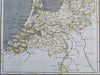Kingdom of Holland Dutch Netherlands Amsterdam Utrecht Rotterdam 1809 Copper map