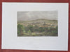 Stuttgart Germany City View Skyline Churches c. 1850 Meyer engraved print