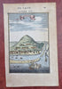 Maluku Islands Indonesia Harbor View Ship 1683 Mallet engraved miniature print