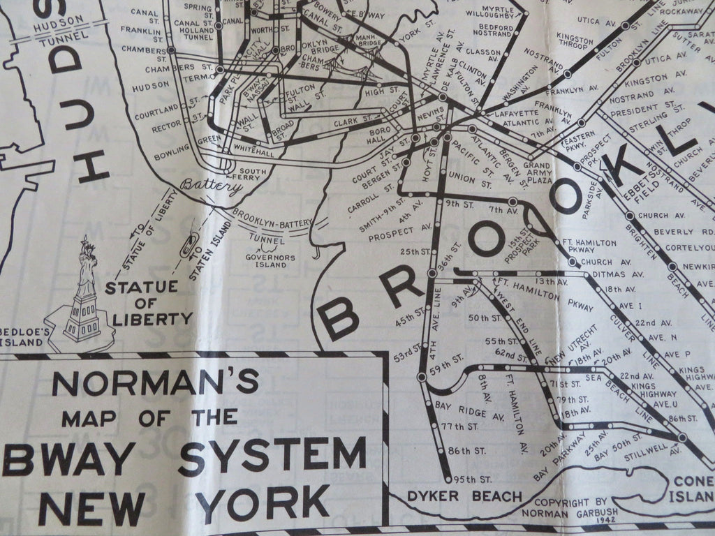 New York City Norman's Tourist Maps Midtown Manhattan c. 1950's brochure