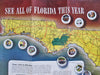 Florida Tourist Info State Map Sightseeing c. 1950's pictorial tourist brochure