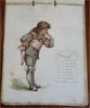 Nister Calendar 1893 Children of Year rare chromolithographed Dutton 12 sheets