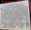 London England Tourist linen city plan 1892 Collins large fldg. pocket map