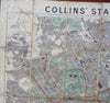 London England Tourist linen city plan 1892 Collins large fldg. pocket map