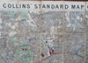 London England Tourist linen city plan 1892 Collins large fldg. pocket map