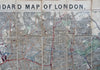 London England Tourist linen city plan 1892 Collins large fldg. pocket map